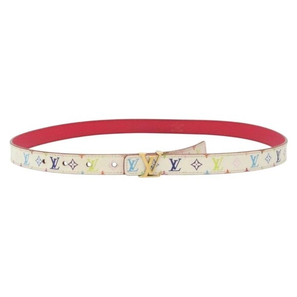 LOUIS VUITTON Multicolor Ceinture LV Printed Initials Belt 38.2"" LV Auth 139055 - Picture 1 of 10